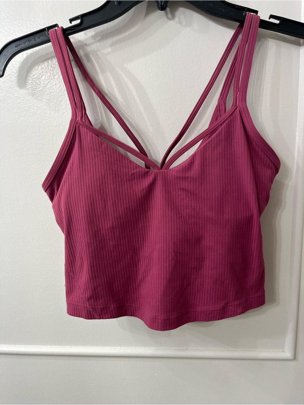 lululemon athletica Ribbed Strappy Cami Crop Top - Rose Plum
